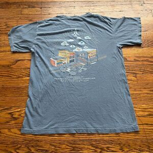 Comfort Colors Linker Logic Men's M Blue T-Shirt Grunge Thrashed Paperthin